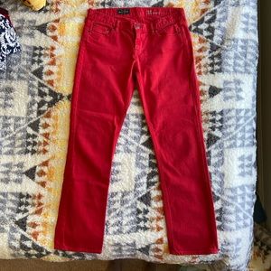 J. Crew Red Matchstick Jeans in size 31 Regular
